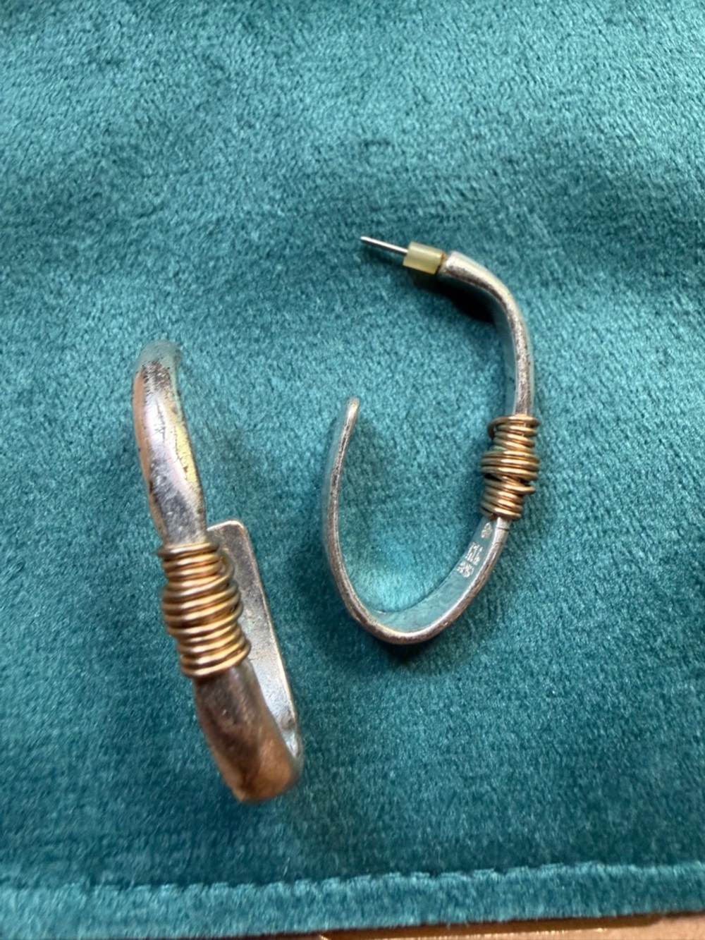 Two-Tone Silver and Gold Hoop Earrings